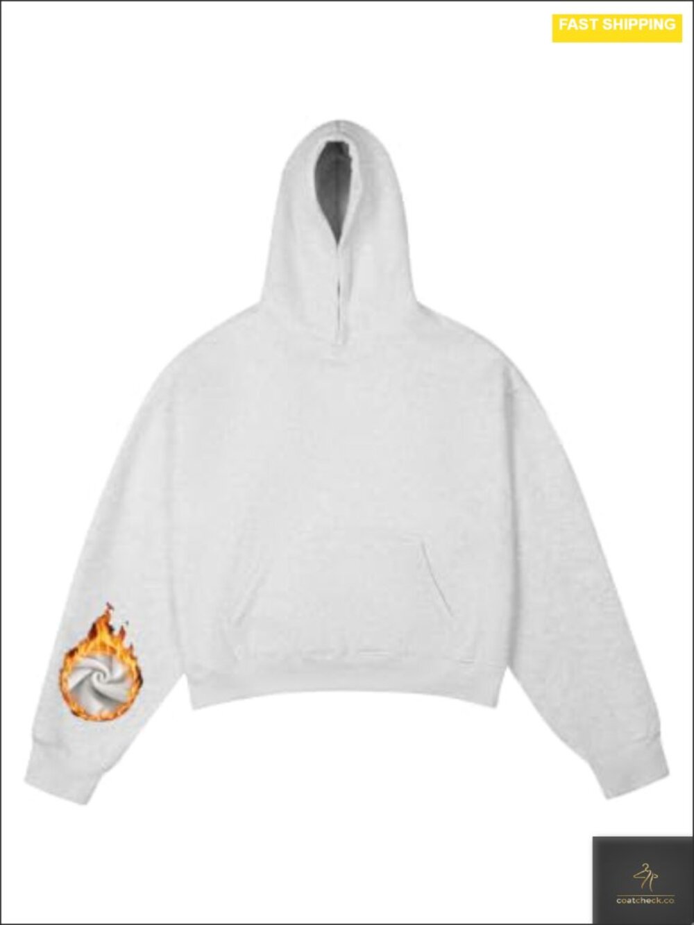Vamtac Fleece Boxy Hoodies for Men Casual Basic Sweatshirts Y2k Streetwear